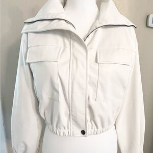 Ci Sono Women's White Bomber Jacket